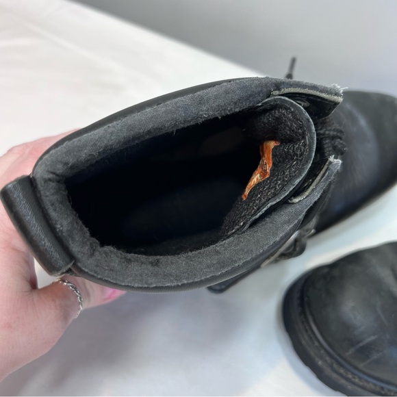 Harley Davidson black leather Faded Glory lace and buckle logger boots size 9.5 - Picture 4 of 10